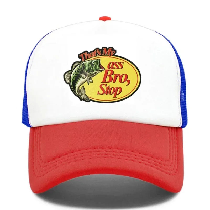 Thats My Ass Bro Stop Snapback Baseball Caps Custom Mesh Cap Men's Trucker Hat Hunting & Fishing Streetwear Dad Hat Dropshipping