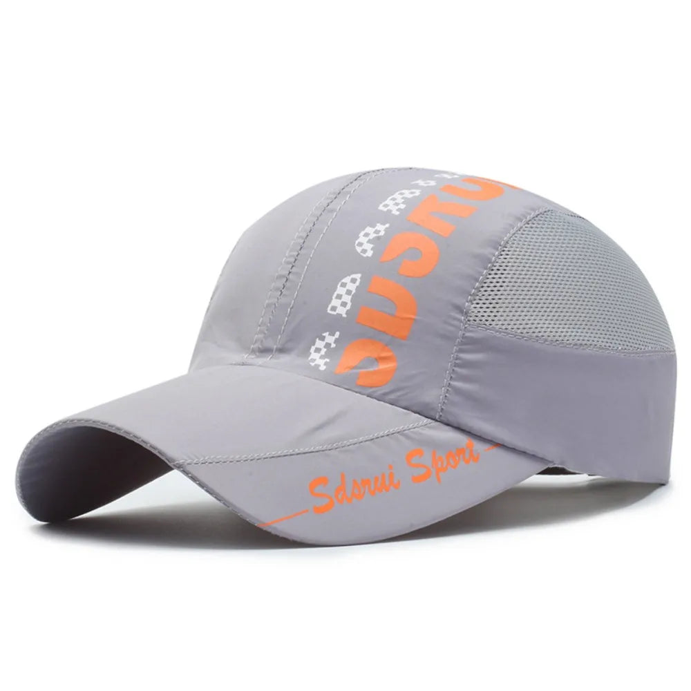 Unisex Wide Brim Mesh Baseball Cap Breathable Quick-drying Peaked Cap Adjustable Hip Hop Hats Outdoor Sports