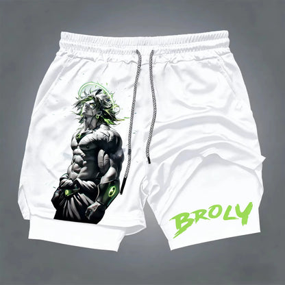 Fashion Dragon Anime GOKU Peripheral Printed Double Layer Shorts Latest Spring and Summer Sports Men's Loose Breathable Pants