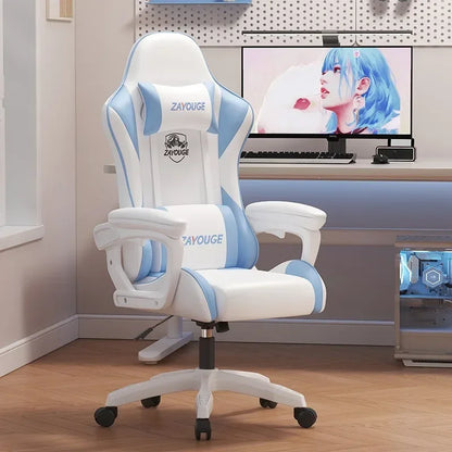 Siège de jeu pivotant et assis sur ordinateur pour bars et e-sport, chaise de bureau ergonomique inclinable pour études, chaise de bureau à domicile