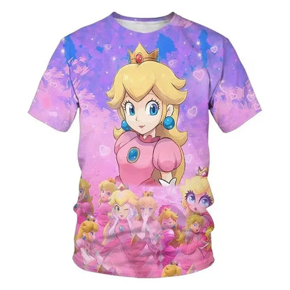 2026 New Anime Super Mario T Shirt Summer Fashion Casual T-shirt Boy Girl Unisex Children's Clothing Tshirt ventilate Tops