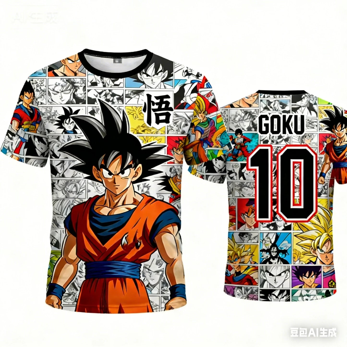 2026 Summer Dragon Ball Retro Cosplay T-shirt Men's Oversized 3D Printed Short-sleeved Family Unisex Children's Sports Shirt