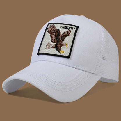 Unisex Trucker Cap with Eagle Embroidery & Applique - Suitable for Daily Casual Wear, Sports and Sun Protection