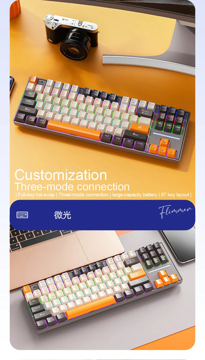 SMAILWOLF MK87 Bluetooth kabellose mechanische Tastatur, E-Sports-Gaming, Full-Key-Hot-Plug, Custom-Tastatur