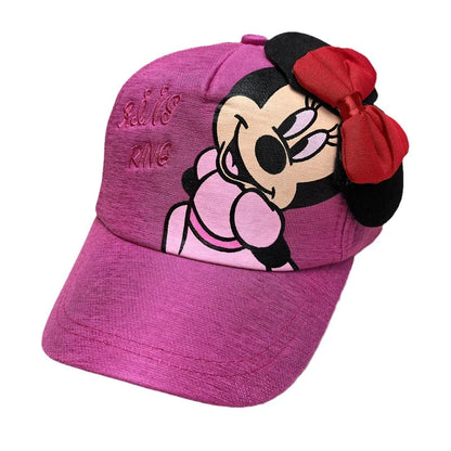 Casquette de baseball Disney Minnie Mickey Anime en coton et polyester, avec personnage de dessin animé, visière, pour déguisement, cadeau d'anniversaire pour enfants