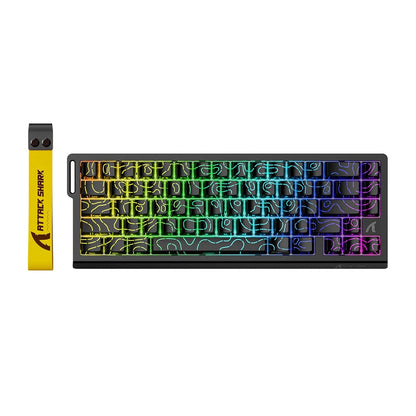 ATTACK SHARK X68 HE Teclado gaming mecânico Rapid Trigger 60% com fios, atuação ajustável, interruptores magnéticos Hall Effect, 8KH