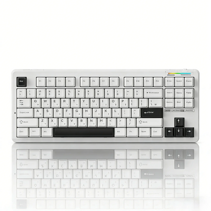 AULA×LINGBAO K87 Kabellose Tastatur mit koreanischen Buchstaben, Gasket-Mount, PBT-Tastenkappen, Makro-Software und LEOBOG-Switches