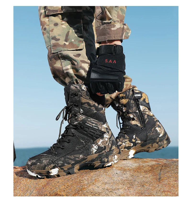 Hiking Shoes Men Boots Wear-resistant Breathable Casual Sports Shoes Men Ankle Boots Comfortable Outdoor High-top Boots Men