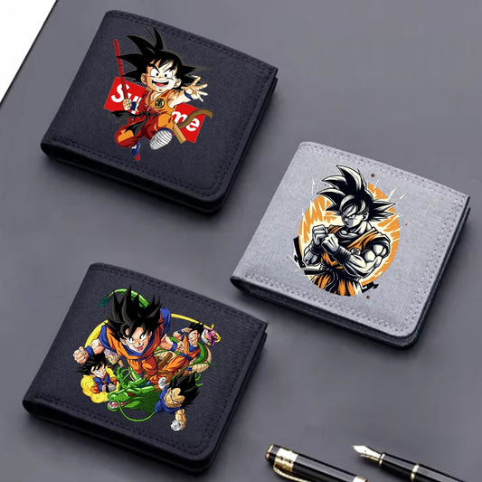 Dragons Ball Wallet Anime Goku Men Short Folding Purse Cartoon Card Holder Kids Coin Photo Case Fashion Pocketbook Birthday Gift
