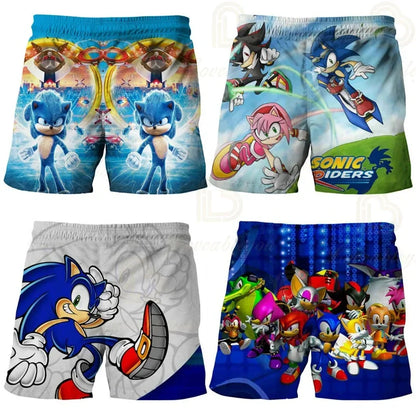 3D Print Fashion Children's Pants S-Sonici Shorts Kids Summer Beachwear Swim Trunks Swimsuits Beach Shorts Trousers