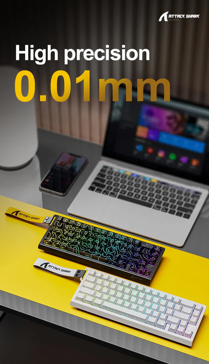 ATTACK SHARK X68 HE Rapid Trigger 8KHz Magnetic Keyboard, 0.01mm RT Accuracy, 60% Layout, RGB, Support RT/Snap Tap/DKS/MT/TGL