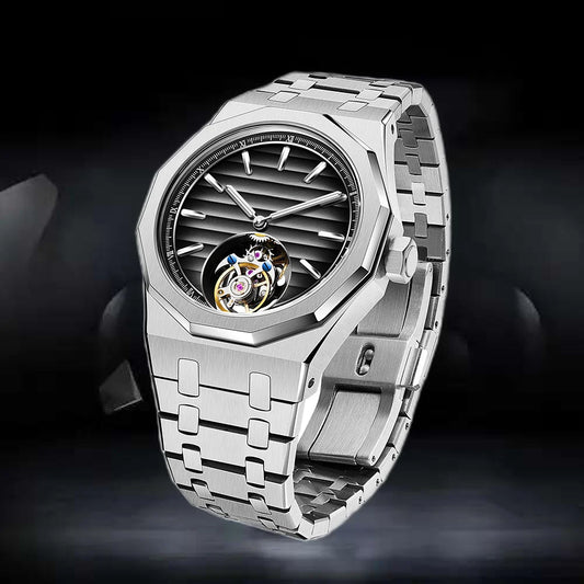 Raymondoya Men's Flying Tourbillon Movement Mechanical Automatic Luxury Watches Wristwatches Skeleton Watch Brand For Men Sapphire