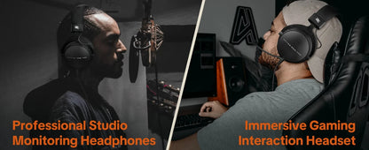 Talomen TOP W550X kabelgebundene Over-Ear-Kopfhörer mit 50mm-Treibern, tiefem Bass, abnehmbarem Kabel und integriertem Mikrofon – Gaming-, DJ-, Studio- und Büro-Headset