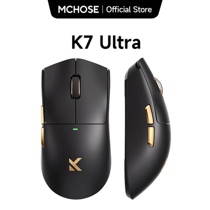 Rato Gaming Sem Fios MCHOSE K7 Ultra PAW3950 com Dupla Taxa de Polling 8K, Base de Carregamento Sem Fios Magnética Leve, Esports e Escritório