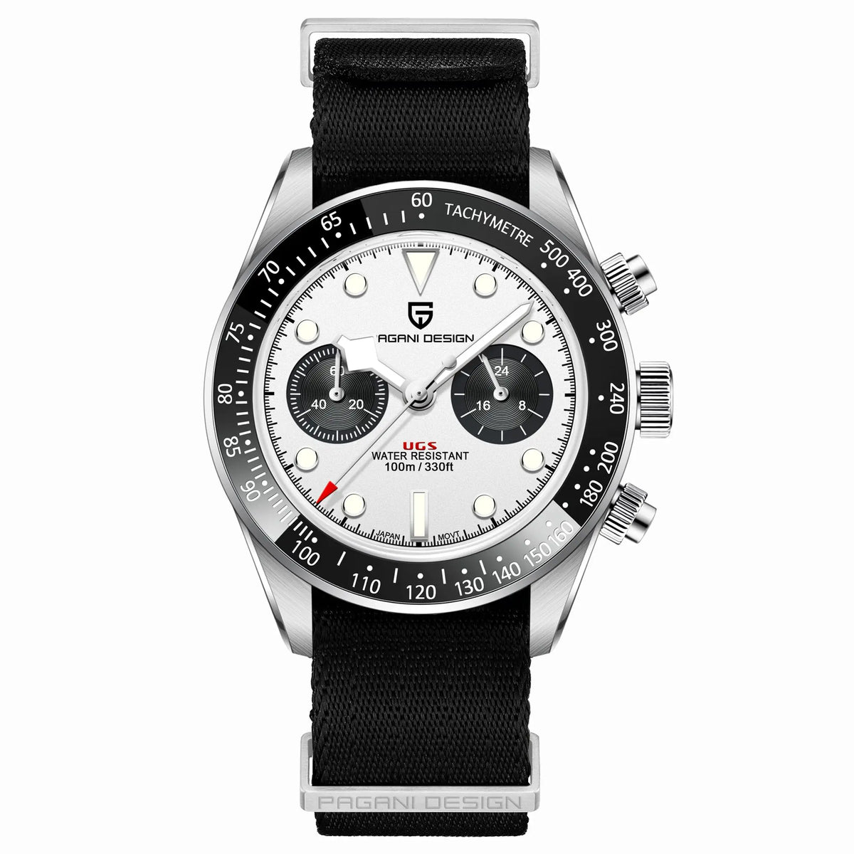Herrklocka PAGANI DESIGN ”Panda” – Lyxig kvarts-kronograf, vattentät, safirglas med antireflexbehandling, självlysande sportklocka