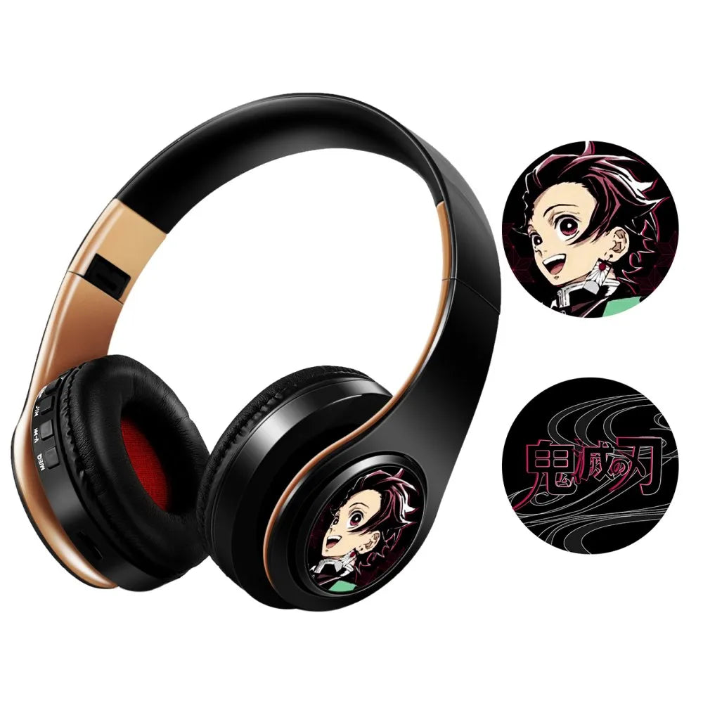 Auriculares anime over-ear Miku Nakano Sanjiu Bluetooth 5.0 – Headset gaming estéreo inalámbrico con graves profundos, micrófono y compatibilidad con tarjeta TF