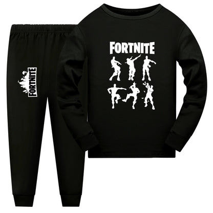 Conjunto de Pijama Fortnite New Kids de Outono para Bebé Menina, Top de Manga Comprida e Calças, 2 Peças, Roupa de Dormir Diária para Rapaz Adolescente 1006