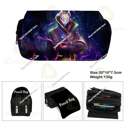 Anime-Federmäppchen Kawaii Fortnite Stifteetui mit großem Fassungsvermögen, wasserdichte Handheld-Cosplay-Stiftetasche, Büro-Schreibwaren, Geschenkspielzeug