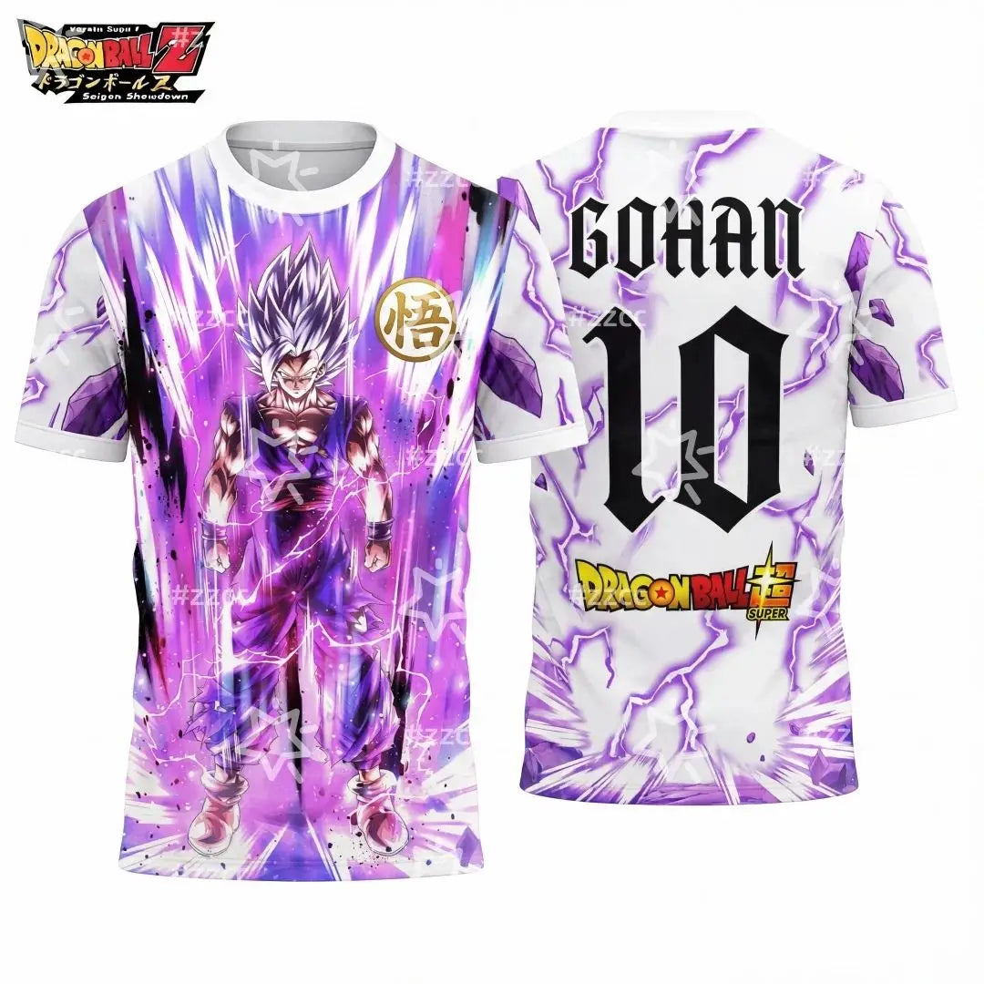 2026 Dragon Ball Super Saiyan Wukong Pattern Football Team Kit Autumn Sports Quick Drying Boys' T-shirt Children's Clothing
