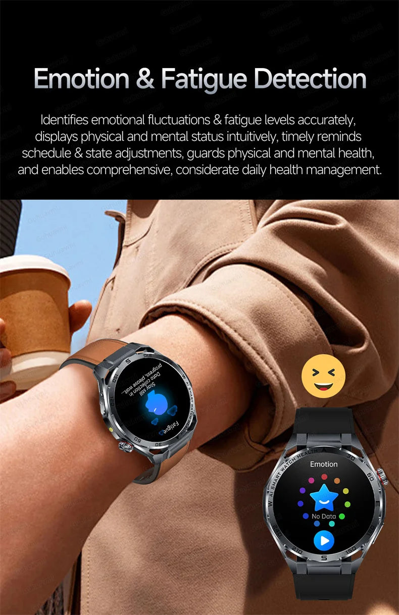 Smart Watch Men High-end Health Blood Pressure Blood Oxygen Lipids Uric Acid Sapphire Smart Watches Ai GPT Custom Dial ECG 2026
