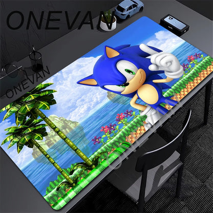 Cute Sonics The Hedgehogs Mousepad HD Printing Computer Gamers Locking Edge Non-slip Mouse Pad XXL90x40cm Keyboard PC Desk Pads