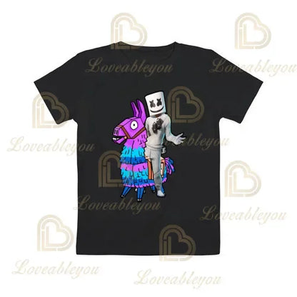 T-shirt cartoon per ragazzi e ragazze Fortnite Battle Royale 3D, 3-14 anni, Victory Royale, top da gioco per bambini e adolescenti