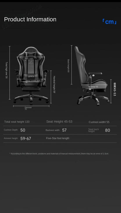New Gaming Chair 9D Mechanical Dynamic Armrests 3D Lumbar Support Wide Seat Ergonomic Chair Gaming Live Streaming Swivel Chair