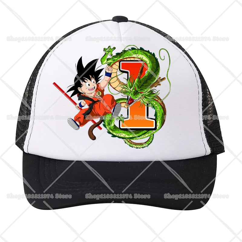 Casquettes de baseball en maille Dragon Ball - Dessin animé Son Goku - Lettres - Adultes et enfants - Casquettes de sport - Anime - Été - Protection solaire - Casquette à visière - Cadeau - Nouveauté