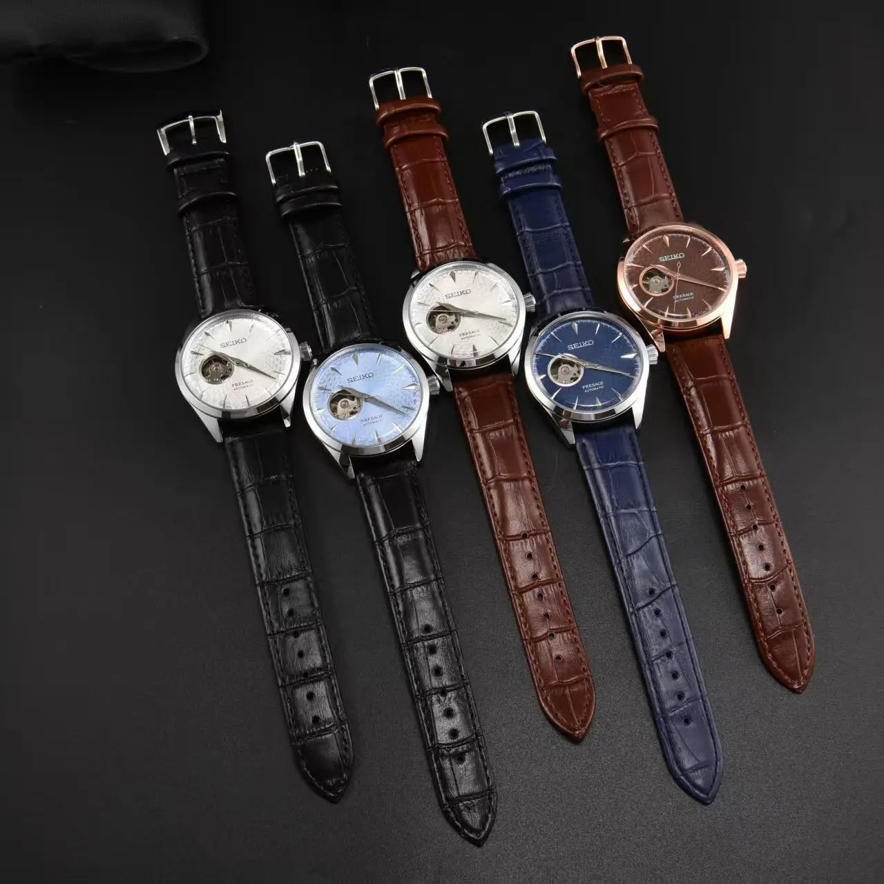 Seiko Fashion Business Machinery Watch Simple Casual Men's and Women's Couple Watch High Quality Leather Strap Waterproof Watch