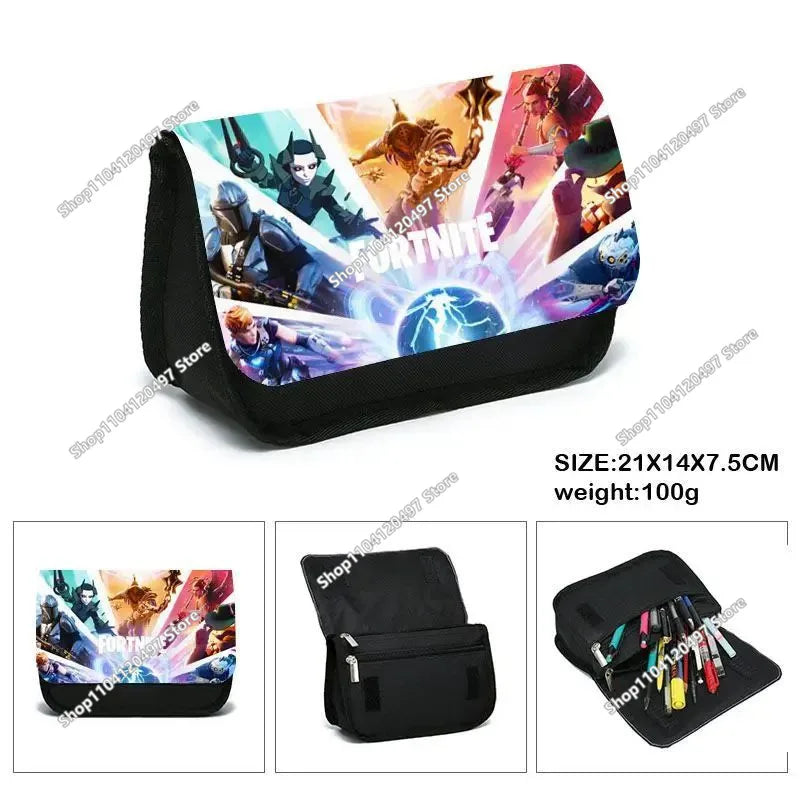 Fortnited Schüler-Federmäppchen mit großem Fassungsvermögen, Stiftetasche für Kinder, Spielzeug, Schulbedarf, Schreibwaren-Etui, Gaming-Geschenk für Jungen