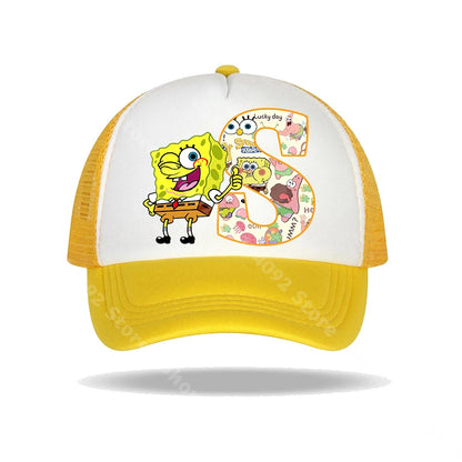 SpongeBob SquarePanted Baseball Cap Kids Adults Letter Print Sun Hats Anime Cartoon Adjustable Peaked Caps Summer Casual Hat New