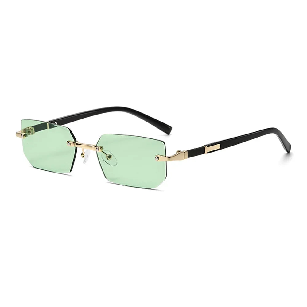 Trendy Rimless Sunglasses for Men Women Fashion Frameless Rectangle Sun Glasses Retro UV400 Shades Summer Goggles Eyewear