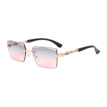 Occhiali da sole rettangolari senza montatura alla moda per donna e uomo, occhiali da sole di lusso, occhiali da sole quadrati per donna e uomo, occhiali da spiaggia e da viaggio