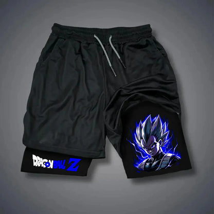 Dragon Ball Japanese Animation Peripheral Double-layer Shorts 2025 Men's Trend Breathable Loose Sports Five-point Pants