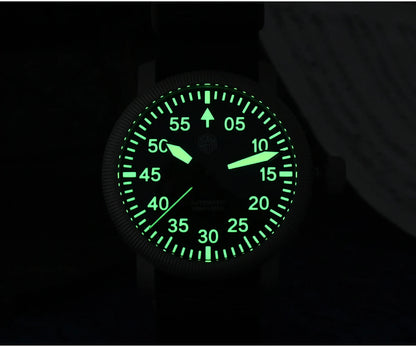 San Martin New 40mm Retro Pilot YN55 Automatic Mechanical Fashion Simple Style Men Wristwatch 100m Waterproof C3 Luminous SN0143