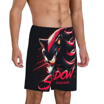 Custom Shadow The Hedgehog Sonic Poster Short Pajama Pants Men Sleepwear Sleep Lounge Bottom Shorts Sleeping Pants