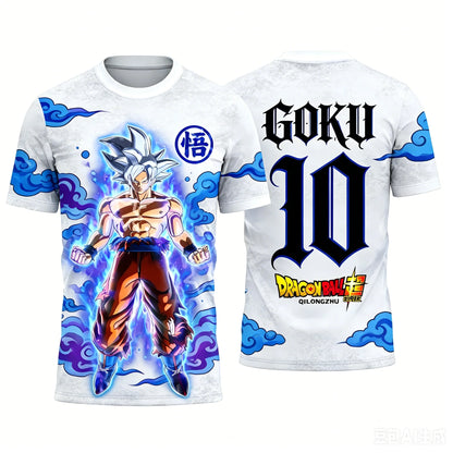New Dragon Ball Super Saiyan Goku graphic football jersey Summer Sports Dry Quickly Men's T-Shirt Kid's Clothing Tee Y2k Woman
