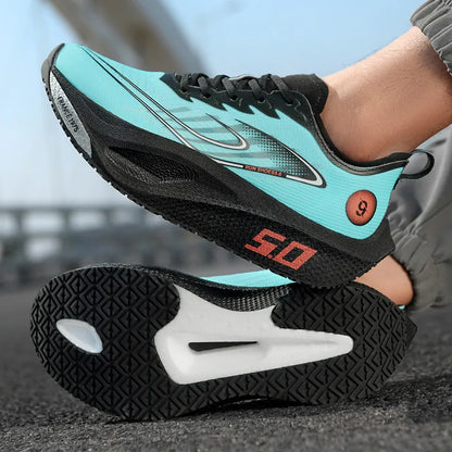 FourSeasons Men's Sports Sneakers CarbonPlate Running Shoe，Breathable Marathon Racing Comfortable Athletics Training Shoes Walki