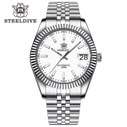 STEELDIVE Turquoise SD1933 Water Ghost Watch 200m Waterproof Sapphire Date NH35 Automatic Mechanical Watch with Bracelet