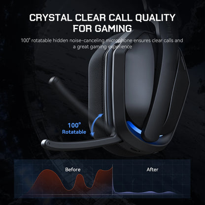 Auriculares gaming inalámbricos trimodo EKSA G19BT – Bluetooth 5.4, auriculares gaming 2.4GHz de baja latencia con micrófono para PC, PS5, Xbox