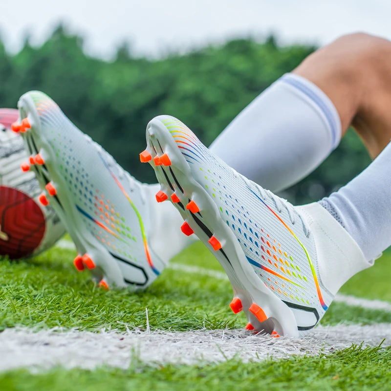 New Men's Soccer Shoes Breathable Soft Outdoor Grass Football Shoes Cleats Long Spikes Comfortable Training Sport Shoes for Men