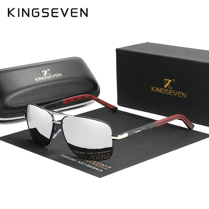 KINGSEVEN Hliníkové pilotní HD polarizované sluneční brýle pro muže a ženy, módní rám, pánské sluneční brýle na řízení, UV400, zrcadlové skla