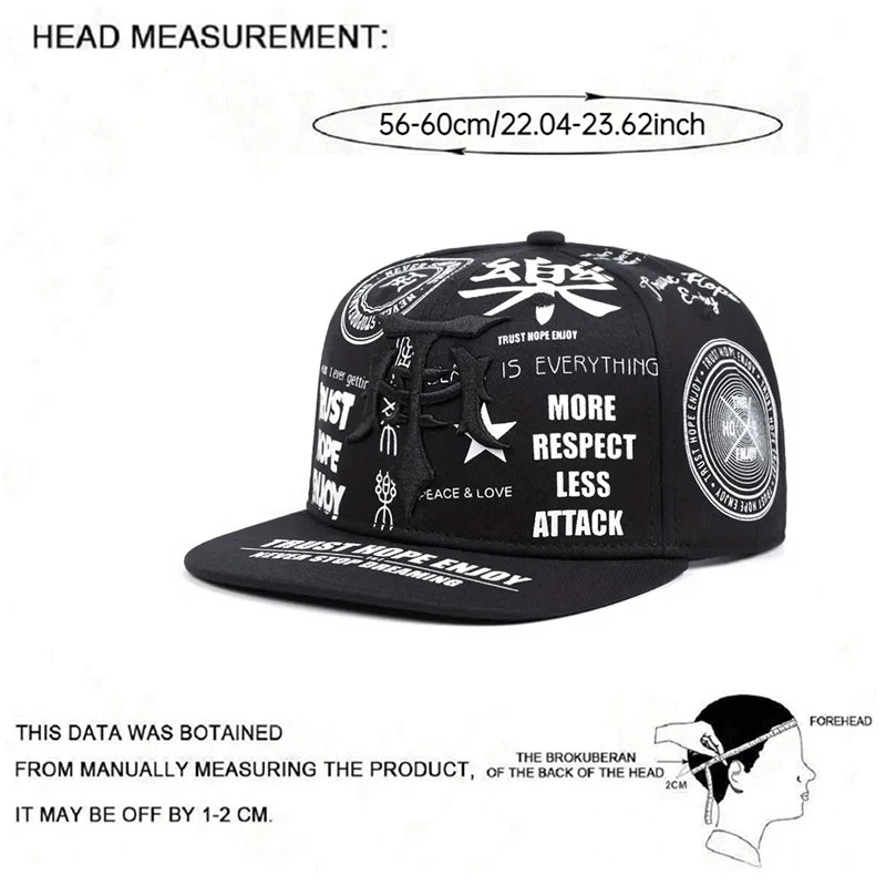 2026 New Fashionable Creative Baseball Hat T Graffiti Embroidery Street Hip Hop Hat Daily Casual Wear Sunshade Hat Flat Edge Hat