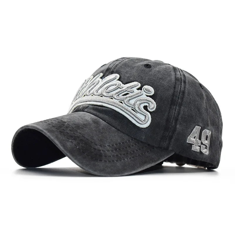 CNTANG Casquette de baseball pour homme, mode estivale, coton, lettres brodées, style hip-hop, snapback, décontractée, pour le plein air, casquettes de sport pour homme, réglable