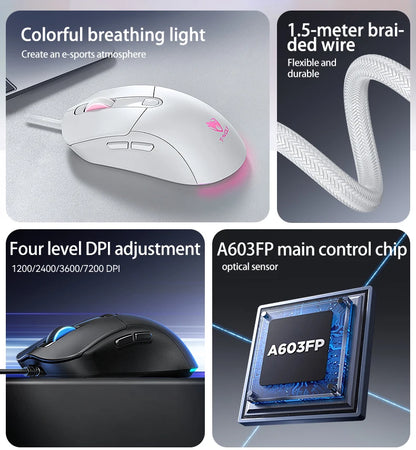 2026 Wired Gaming Mouse Cute Personalized Anti Slip Sticker 6-Key Office Mouse Suitable For Desktop And Laptop Computers NEW HOT