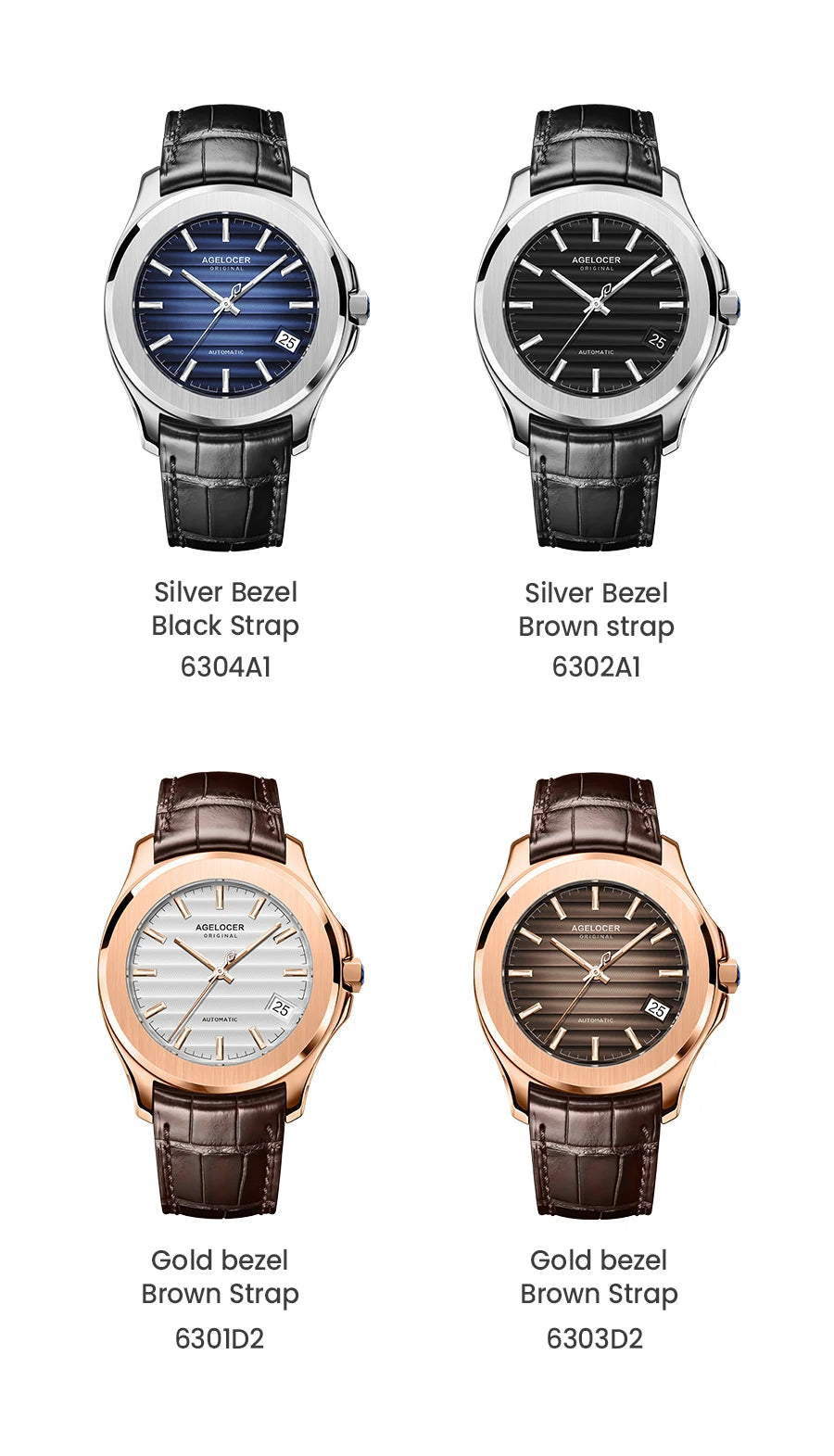 AGELOCER Original Baikal Watch Men's Luxury Gold Watch Big Calendar Business Automatic Mechanical Watch Birthday Gift