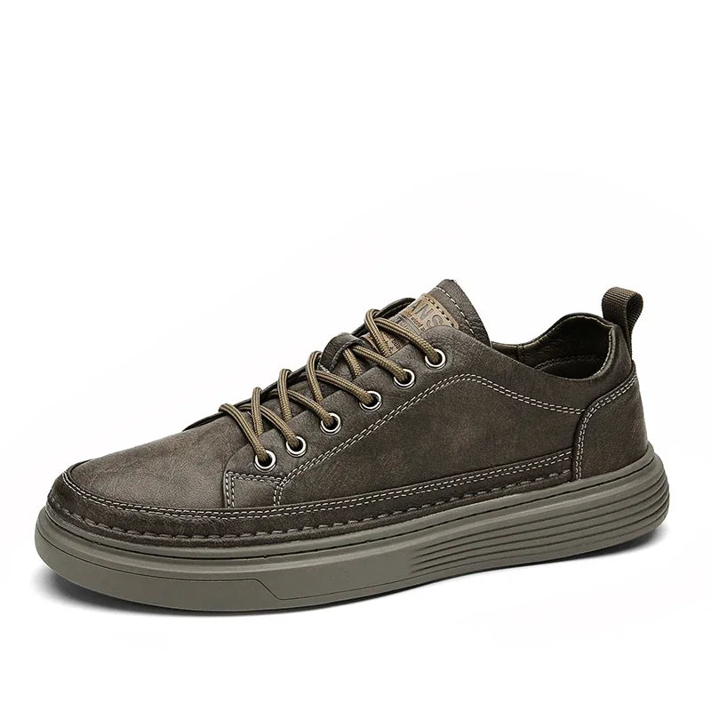 Classic Men's Sneakers Platform Slip-On Casual Leather Sneakers New Comfort Flat Spring Loafers Shoes