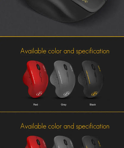 Gaming ABS Wireless Mouse Ergonomic Computer IMICE Mouse 2.4Ghz Gamer PC Optical Mouse With USB Receiver 1600 DPI For Laptop PC