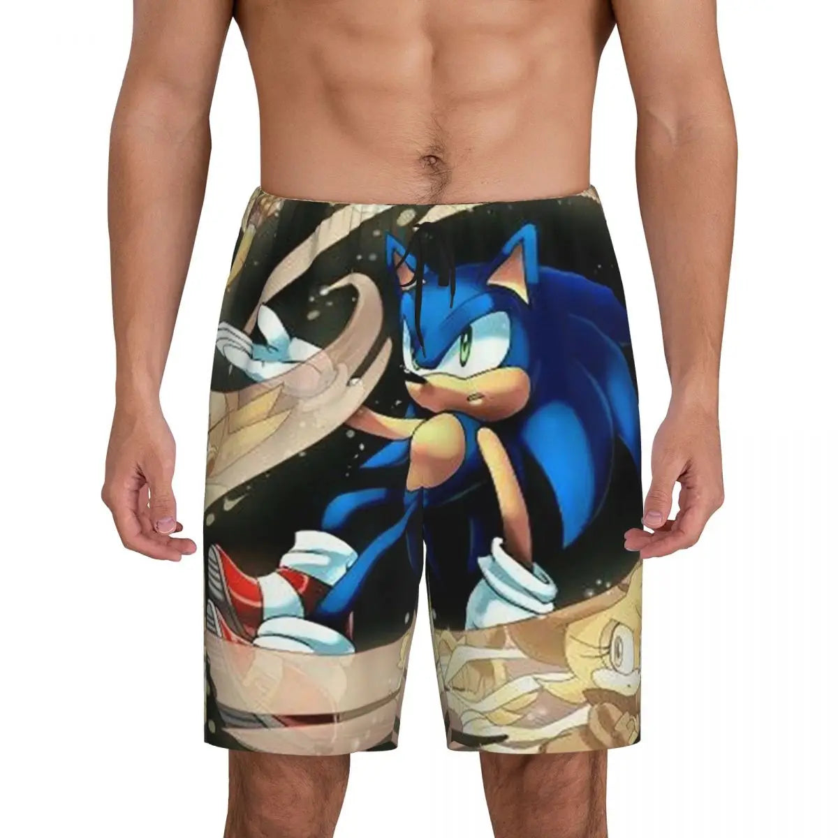 Custom Shadow The Hedgehog Sonic Poster Short Pajama Pants Men Sleepwear Sleep Lounge Bottom Shorts Sleeping Pants