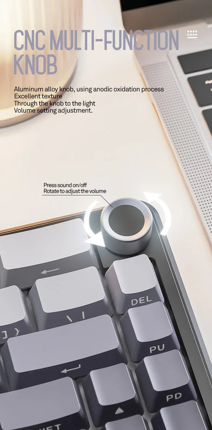 Attack Shark X66 Kabellose mechanische Tastatur 65% Kompaktlayout RGB-Hintergrundbeleuchtung Gasket Hot Swap Bluetooth USB-C PBT großer Akku